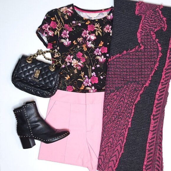 Wool Blend Unique Pink Grey Super Soft Very Long Peacock Scarf Stocking Stuffer - Picture 2 of 5